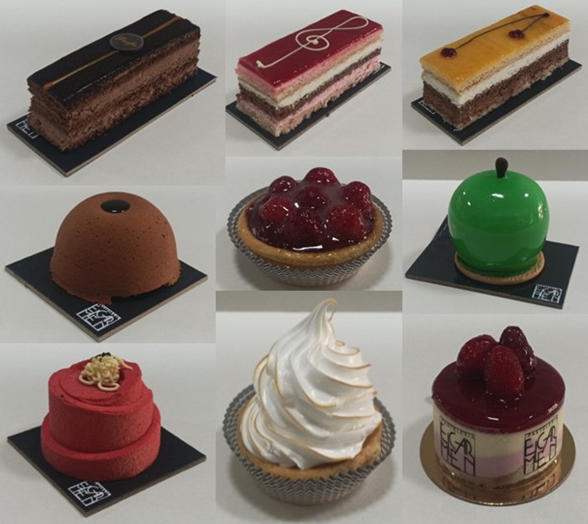 Pastel artesanal, pasteles variados y chocolates hechos a mano sobre una mesa rústica.